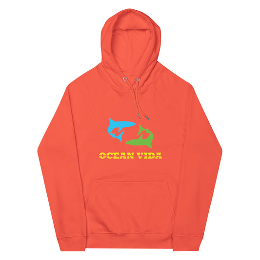 Orange Hoodie Unisex eco raglan hoodie
