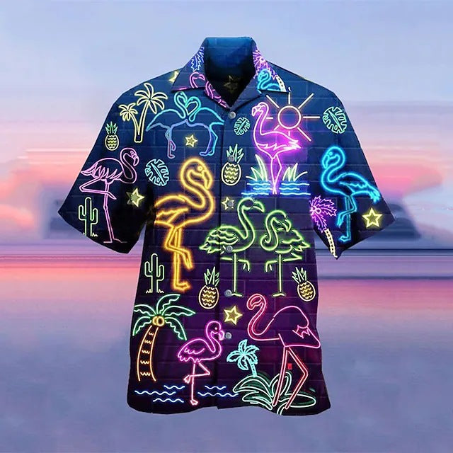 Men's Shirts Summer Hawaiian Fluorescence