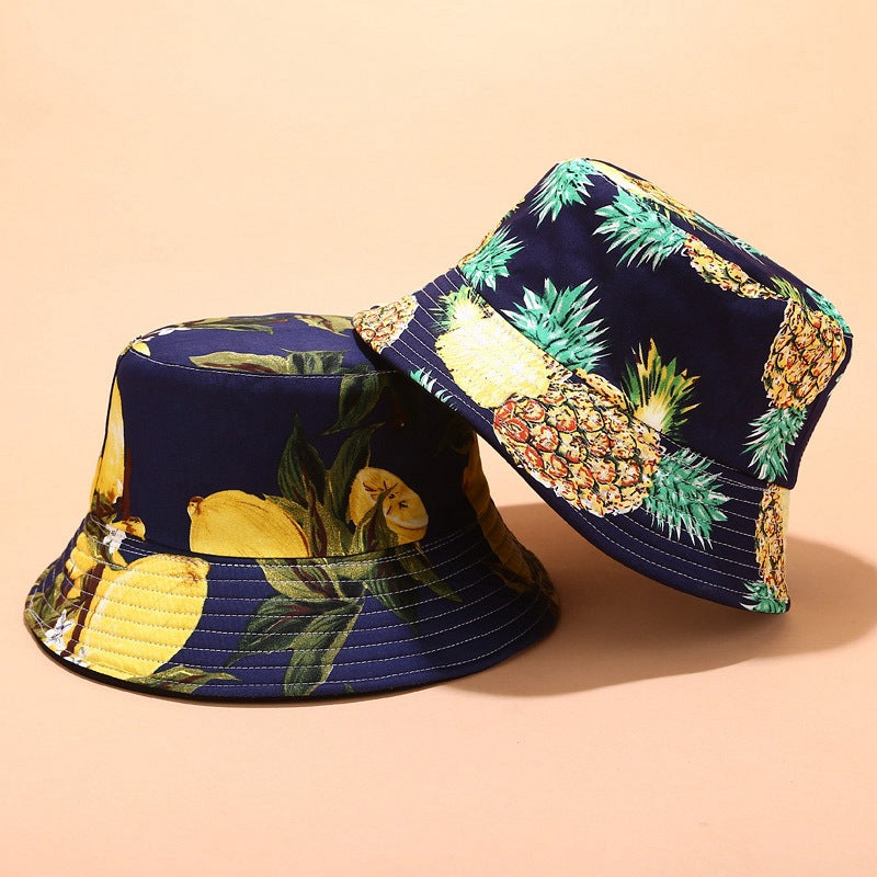 Tropical printed fruit sun hat for outdoor sports