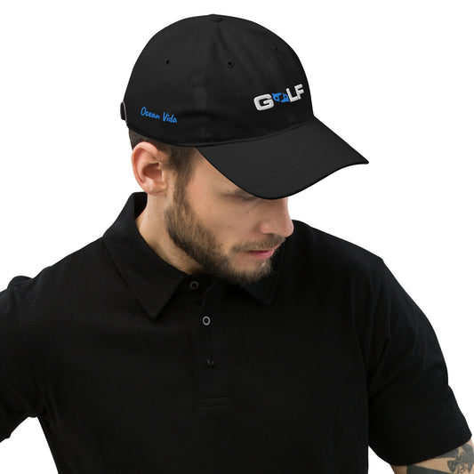 Performance golf cap white and blue