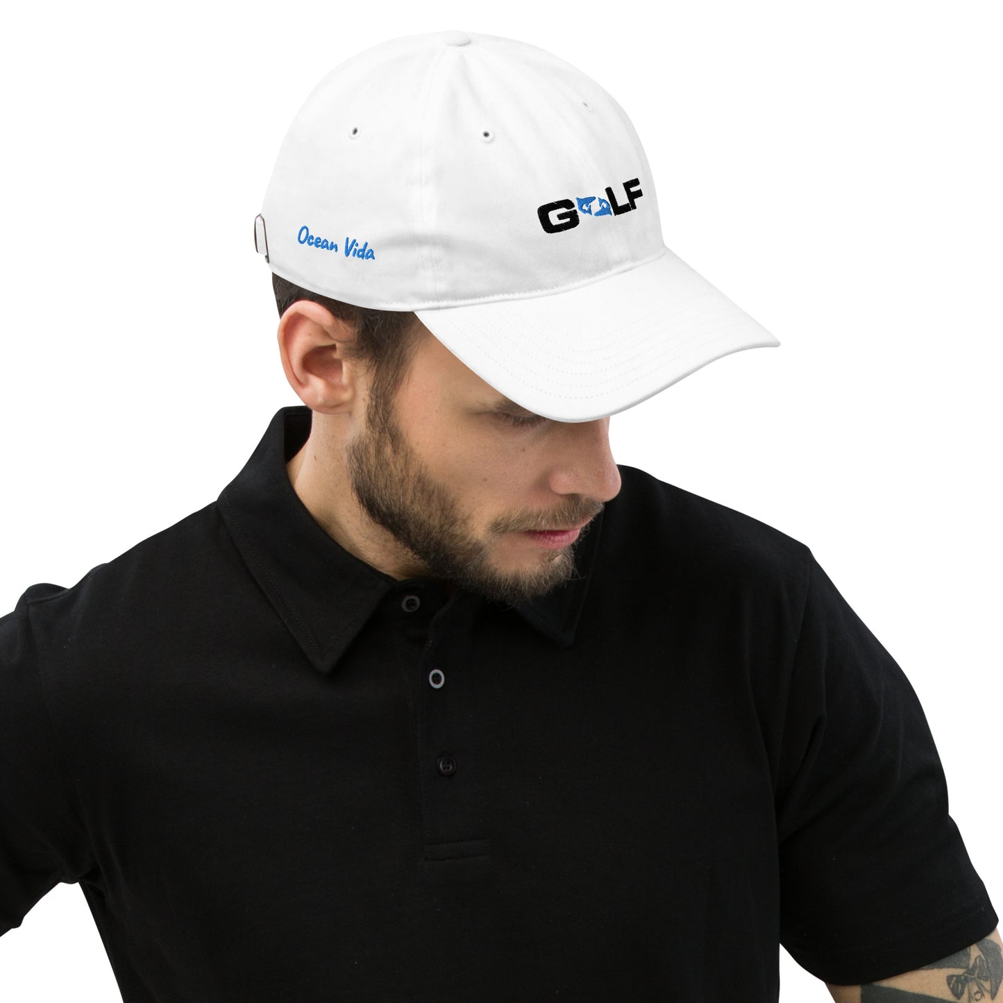 Performance golf cap black and blue