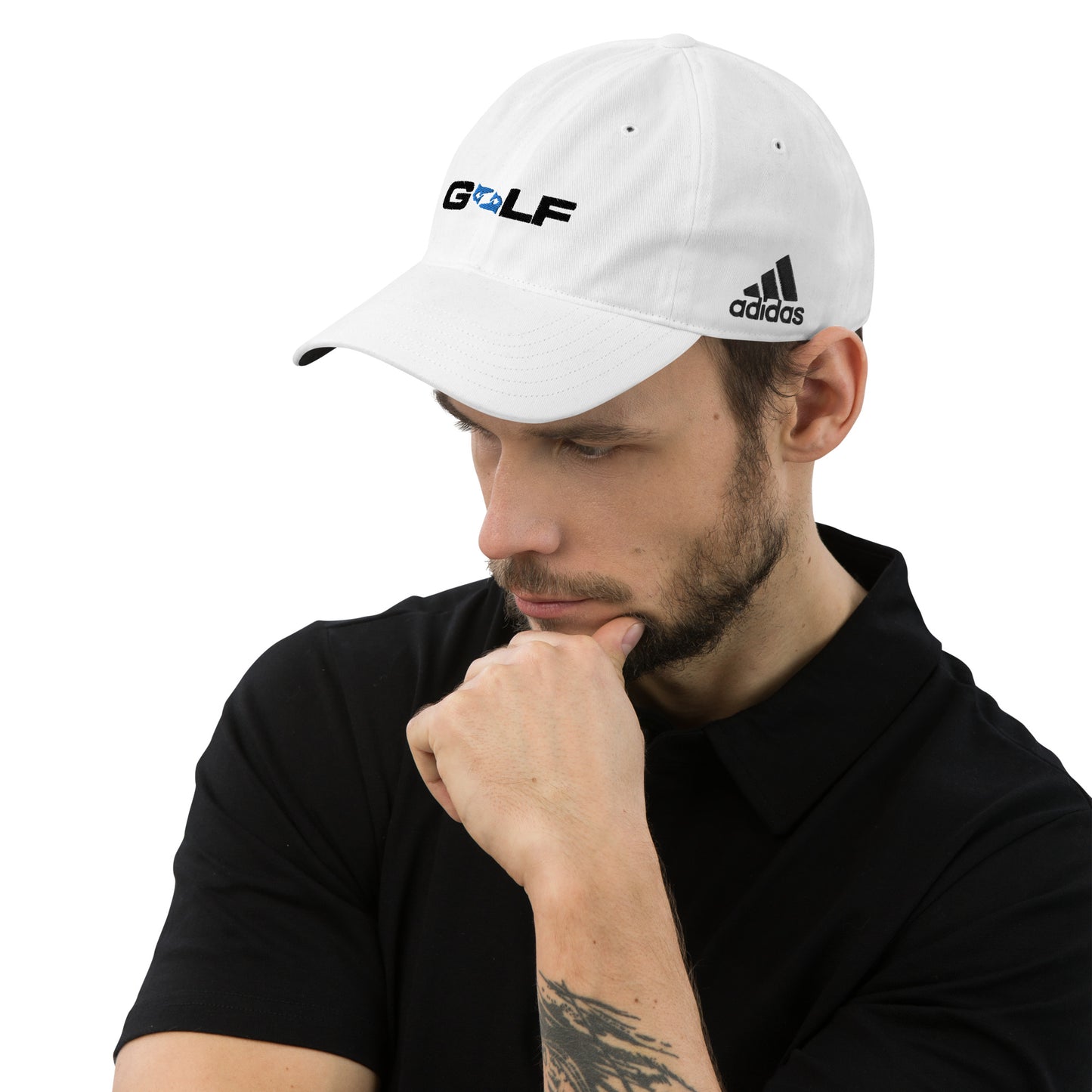Performance golf cap black and blue
