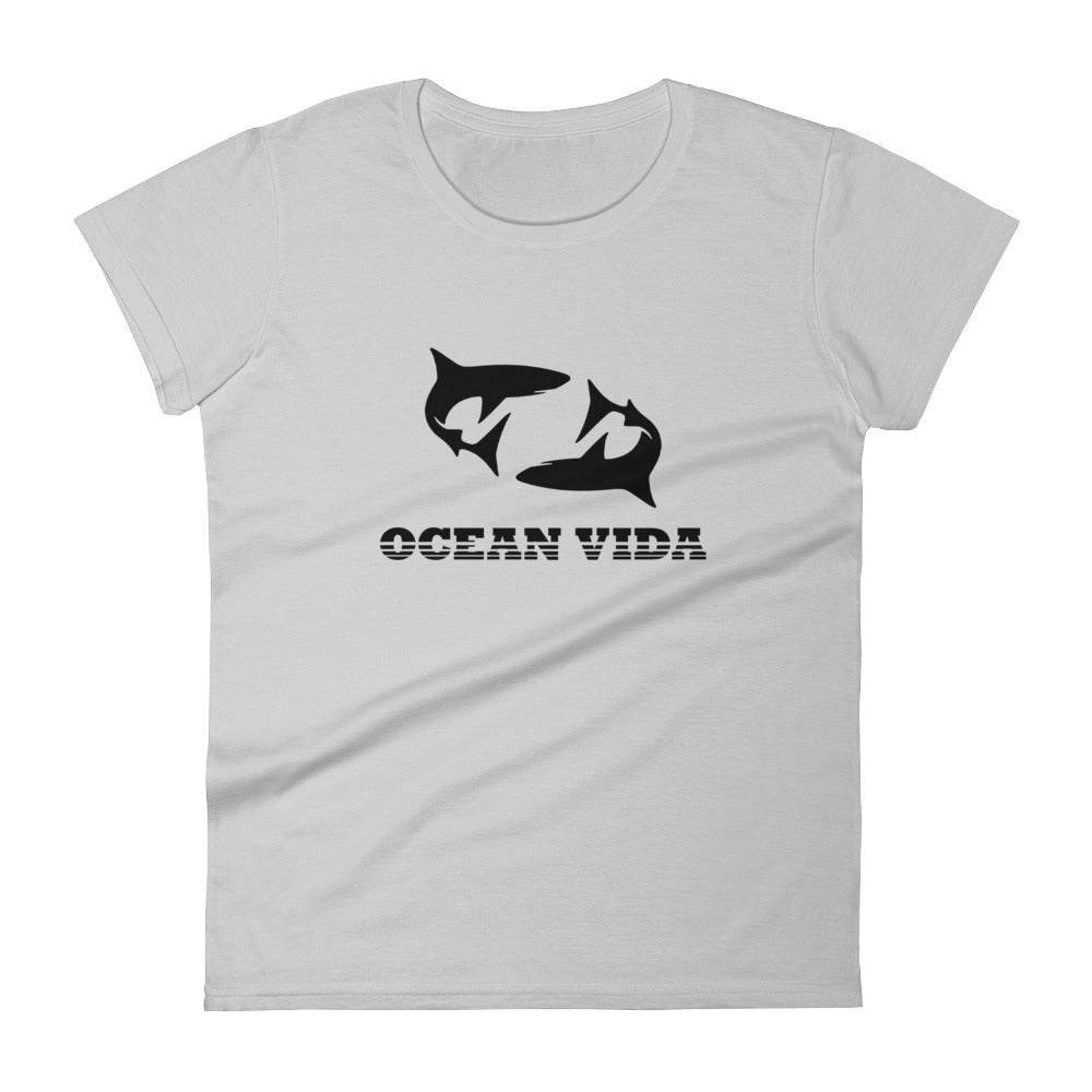 Ocean Vida Short-Sleeve Women's T-Shirt with Black Logo